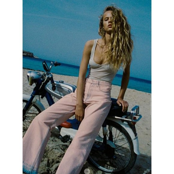 (🌹5/$25 🌹) Zara BOOTCUT OMBRE ACID PINK JEANS (nwot) Size 0 - Picture 4 of 5